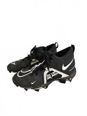Nike Alpha FastFlex Black and White Baseball Cleats Kids Size 2Y